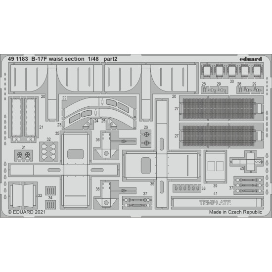 Eduard 491183 1/48 B-17F waist section Photo-Etched for Aircraft Photo etched set