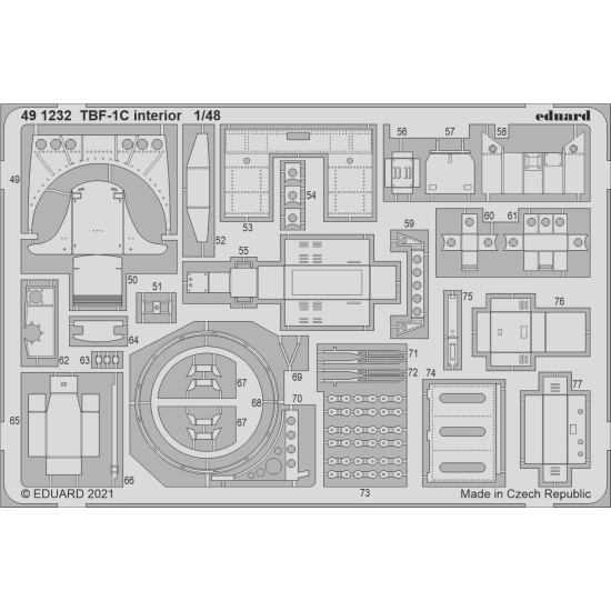 Eduard 491232 1/48 TBF-1C interior Photo-Etched for Aircraft Photo etched set