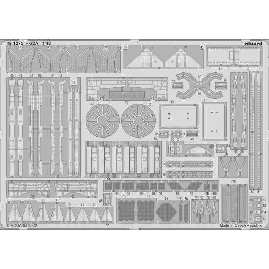 Eduard 491273 1/48 F-22A Photo-Etched for Aircraft Photo etched set