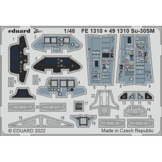 Eduard 491310 1/48 Su-30SM Photo-Etched for Aircraft Photo etched set