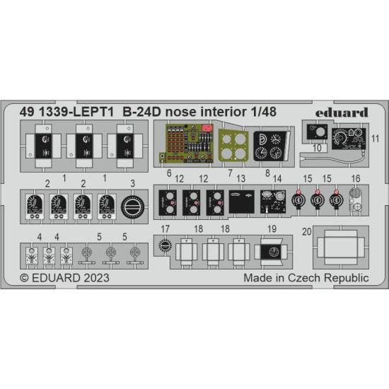 Eduard 491339 1/48 B-24D nose interior Photo-Etched for Aircraft Photo etched set
