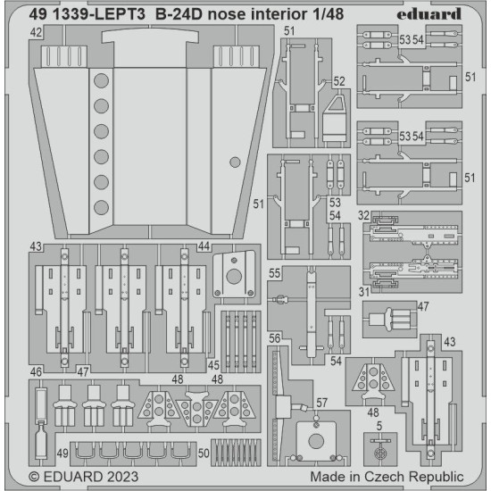 Eduard 491339 1/48 B-24D nose interior Photo-Etched for Aircraft Photo etched set