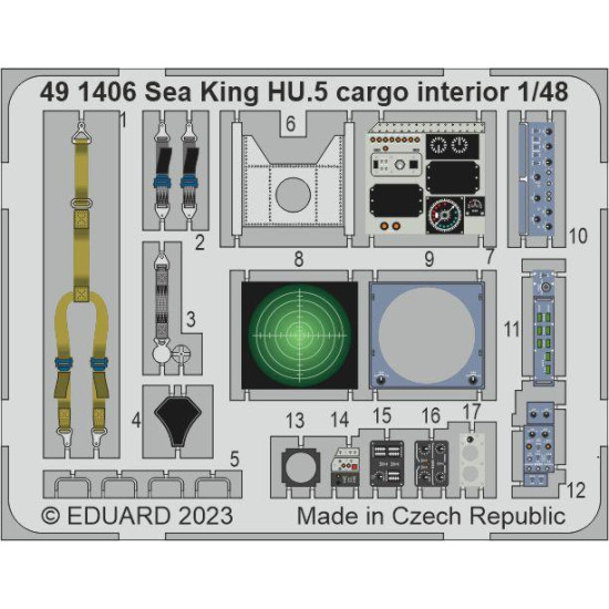 Eduard 491406 1/48 Sea King HU.5 cargo interior Photo-Etched for Aircraft Photo etched set