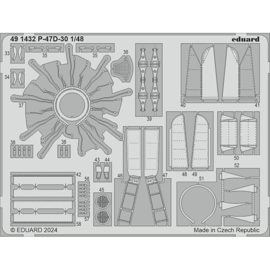 Eduard 491432 1/48 P-47D-30 Photo-Etched for Aircraft Photo etched set