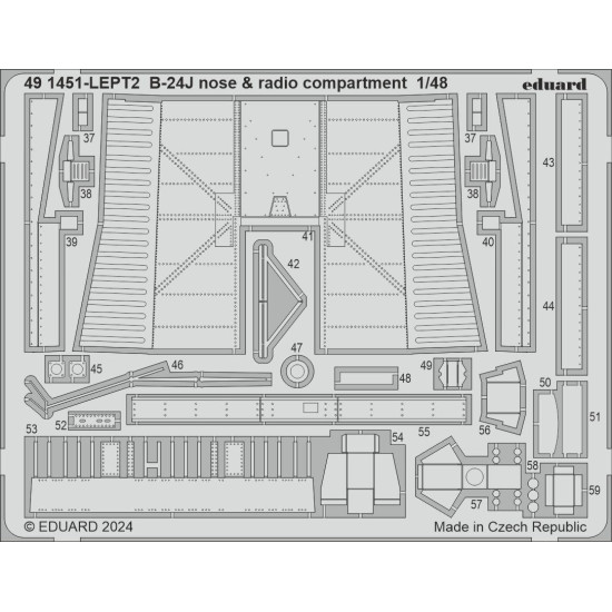 Eduard 491451 1/48 B-24J nose & radio compartment Photo-Etched for Aircraft Photo etched set