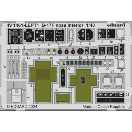 Eduard 491461 1/48 B-17F nose interior Photo-Etched for Aircraft