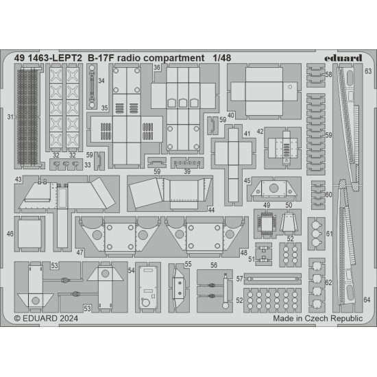 Eduard 491463 1/48 B-17F radio compartment Photo-Etched for Aircraft