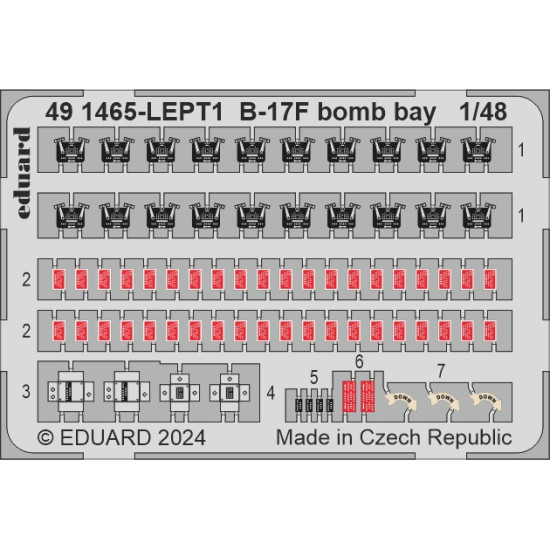 Eduard 491465 1/48 B-17F bomb bay Photo-Etched for Aircraft