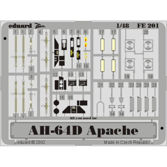Eduard 49201 1/48 AH-64D Photo-Etched for Aircraft Photo etched set