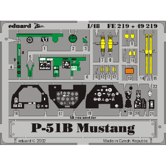 Eduard 49219 1/48 P-51B Photo-Etched for Aircraft Photo etched set