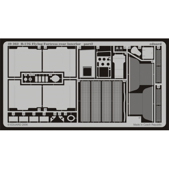 Eduard 49362 1/48 B-17G rear interior Photo-Etched for Aircraft Photo etched set