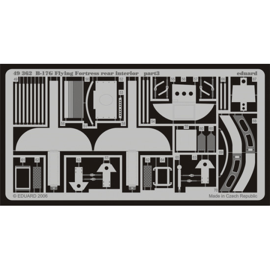Eduard 49362 1/48 B-17G rear interior Photo-Etched for Aircraft Photo etched set