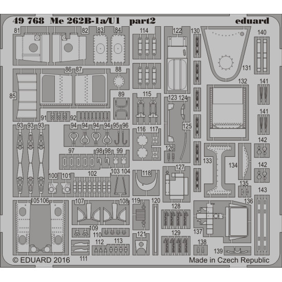 Eduard 49768 1/48 Me 262B-1a/U1 Photo-Etched for Aircraft Photo etched set