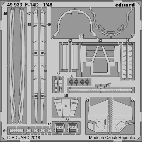 Eduard 49933 1/48 F-14D Photo-Etched for Aircraft Photo etched set