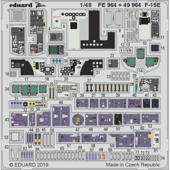 Eduard 49964 1/48 F-15E interior Photo-Etched for Aircraft Photo etched set
