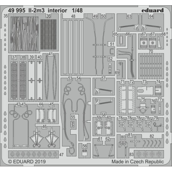 Eduard 49995 1/48 Il-2m3 interior Photo-Etched for Aircraft Photo etched set