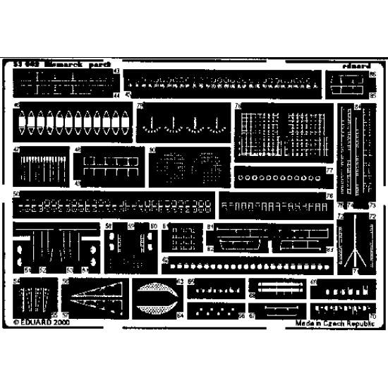 Eduard 53002 1/350 Bismarck 0 Photo-Etched for Ships Photo etched set