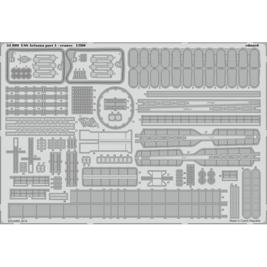 Eduard 53099 1/200 USS Arizona part 1-cranes 1/200 Photo-Etched for Ships Photo etched set Eduard 53099 1/200 USS Arizona part 1-cranes 1/200 Photo-Etched for Ships Photo etched set