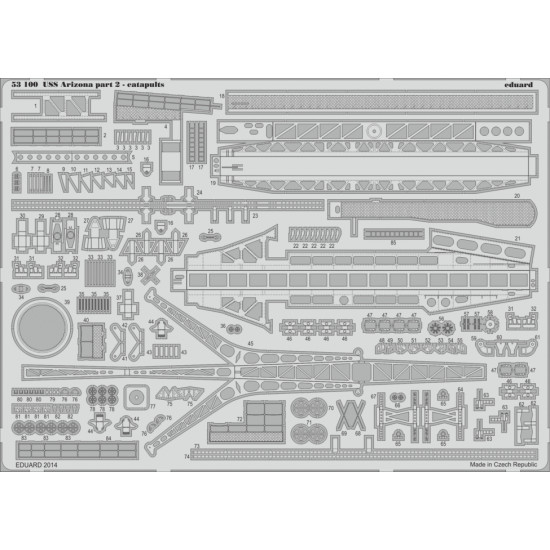 Eduard 53100 1/200 USS Arizona part 2-catapults 1/200 Photo-Etched for Ships Photo etched set