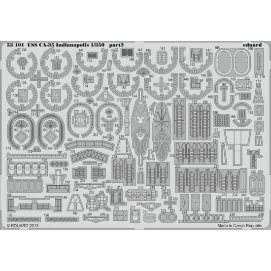 Eduard 53101 1/350 USS CA-35 Indianapolis 0 Photo-Etched for Ships Photo etched set