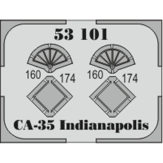 Eduard 53101 1/350 USS CA-35 Indianapolis 0 Photo-Etched for Ships Photo etched set