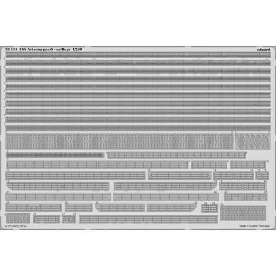 Eduard 53111 1/200 USS Arizona part 5 - railings 1/200 Photo-Etched for Ships Photo etched set Eduard 53111 1/200 USS Arizona part 5 - railings 1/200 Photo-Etched for Ships Photo etched set