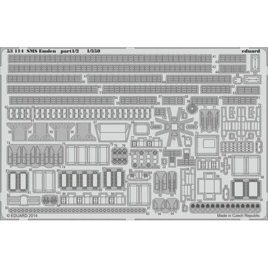 Eduard 53114 1/350 SMS Emden part 1 0 Photo-Etched for Ships Photo etched set Eduard 53114 1/350 SMS Emden part 1 0 Photo-Etched for Ships Photo etched set