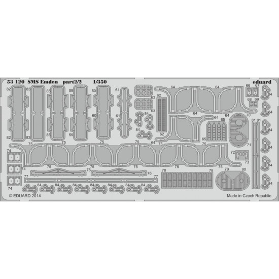 Eduard 53120 1/350 SMS Emden part 2 0 Photo-Etched for Ships Photo etched set Eduard 53120 1/350 SMS Emden part 2 0 Photo-Etched for Ships Photo etched set