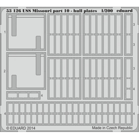 Eduard 53126 1/200 USS Missouri part 10 - hull plates 1/200 Photo-Etched for Ships Photo etched set Eduard 53126 1/200 USS Missouri part 10 - hull plates 1/200 Photo-Etched for Ships Photo etched set