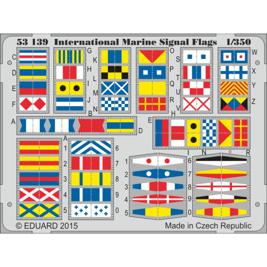 Eduard 53139 1/350 International Marine Signal Flags 0 Photo-Etched for Ships Photo etched set Eduard 53139 1/350 International Marine Signal Flags 0 Photo-Etched for Ships Photo etched set