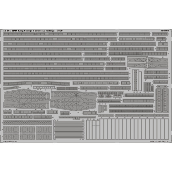 Eduard 53165 1/350 HMS King George V cranes & railings 0 Photo-Etched for Ships Photo etched set Eduard 53165 1/350 HMS King George V cranes & railings 0 Photo-Etched for Ships Photo etched set