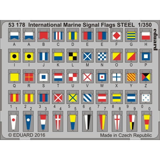 Eduard 53178 1/350 International Marine Signal Flags STEEL 0 Photo-Etched for Ships Photo etched set Eduard 53178 1/350 International Marine Signal Flags STEEL 0 Photo-Etched for Ships Photo etched set