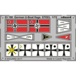 Eduard 53198 1/72 German U-boat flags STEEL Photo-Etched for Ships Photo etched set