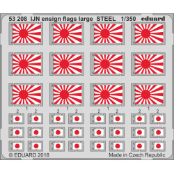 Eduard 53208 1/350 IJN ensign flags large STEEL 0 Photo-Etched for Ships Photo etched set