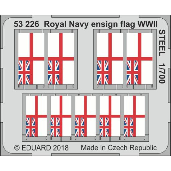 Eduard 53226 1/700 Royal Navy ensign flag WWII STEEL 1/700 Photo-Etched for Ships Photo etched set