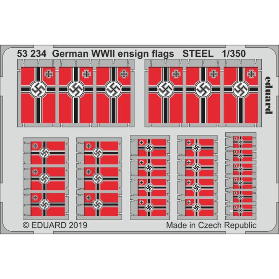 Eduard 53234 1/350 German WWII ensign flags STEEL 0 Photo-Etched for Ships Photo etched set
