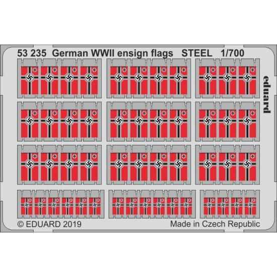 Eduard 53235 1/700 German WWII ensign flags STEEL 1/700 Photo-Etched for Ships Photo etched set Eduard 53235 1/700 German WWII ensign flags STEEL 1/700 Photo-Etched for Ships Photo etched set