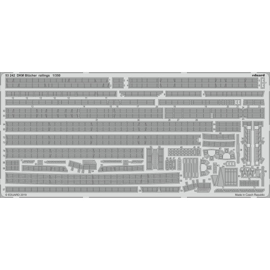Eduard 53242 1/350 DKM Blücher railings 0 Photo-Etched for Ships Photo etched set Eduard 53242 1/350 DKM Blücher railings 0 Photo-Etched for Ships Photo etched set