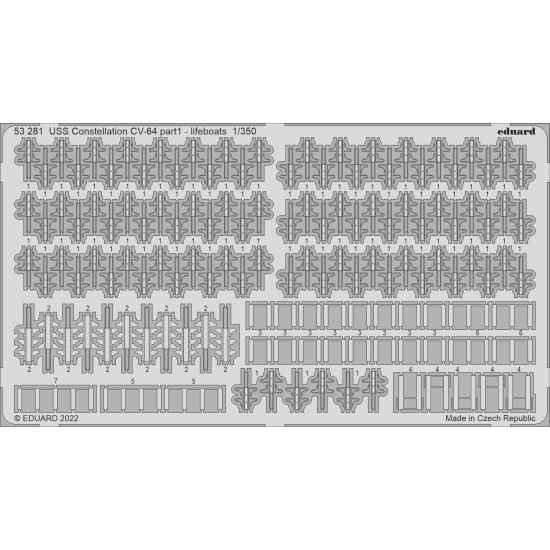 Eduard 53281 1/350 USS Constellation CV-64 part 1 - lifeboats 0 Photo-Etched for Ships Photo etched set Eduard 53281 1/350 USS Constellation CV-64 part 1 - lifeboats 0 Photo-Etched for Ships Photo etched set