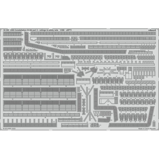 Eduard 53283 1/350 USS Constellation CV-64 part 3 - railings & safety nets 0 Photo-Etched for Ships Photo etched set