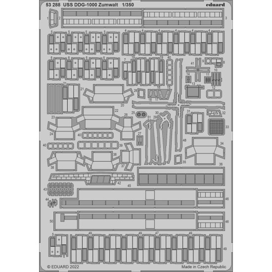 Eduard 53288 1/350 USS DDG-1000 Zumwalt 0 Photo-Etched for Ships Photo etched set