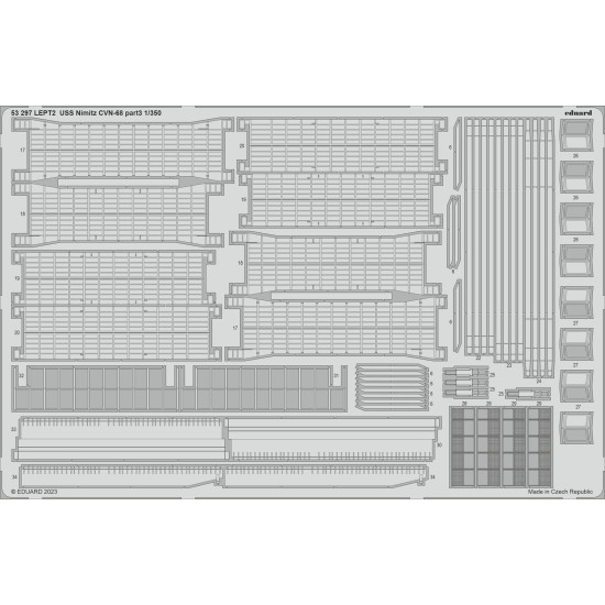 Eduard 53297 1/350 USS Nimitz CVN-68 part 3 0 Photo-Etched for Ships Photo etched set