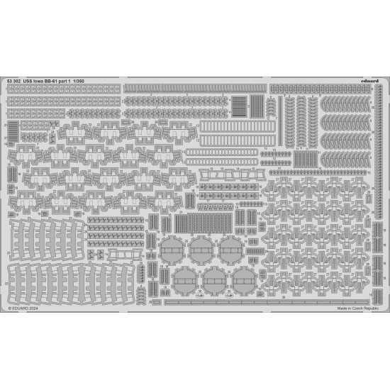 Eduard 53302 1/350 USS Iowa BB-61 part 1 0 Photo-Etched for Ships Photo etched set Eduard 53302 1/350 USS Iowa BB-61 part 1 0 Photo-Etched for Ships Photo etched set
