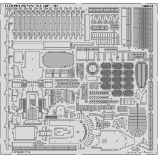 Eduard 53308 1/350 HMS Ark Royal 1939 part 4 0 Photo-Etched for Ships Photo etched set Eduard 53308 1/350 HMS Ark Royal 1939 part 4 0 Photo-Etched for Ships Photo etched set