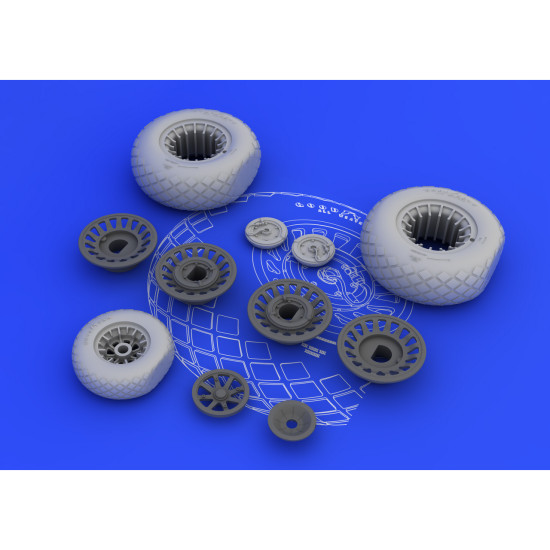 Eduard 632014 1/32 B-25H/J wheels Brassin for Aircraft