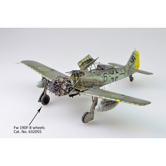 Eduard 632055 1/32 Fw 190F-8 wheels Brassin for Aircraft