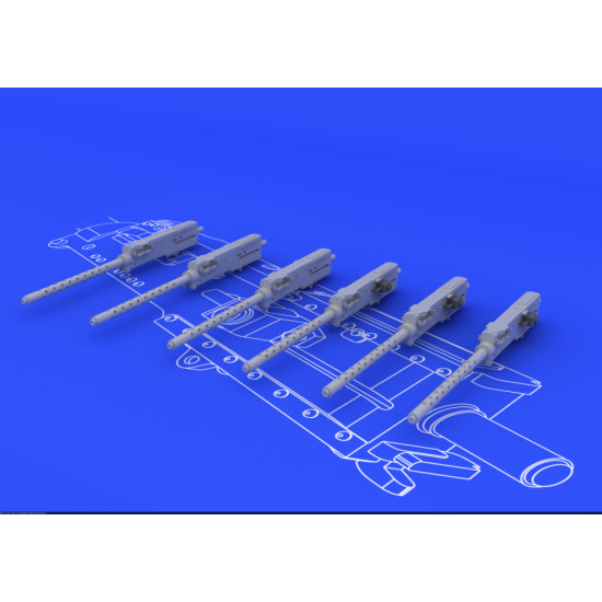 Eduard 648075 1/48 Browning M-2 guns (6pcs) Brassin for Aircraft