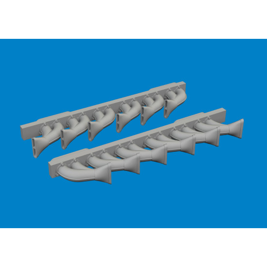 Eduard 6481049 1/48 P-39 exhaust stacks fishtail PRINT Brassin for Aircraft