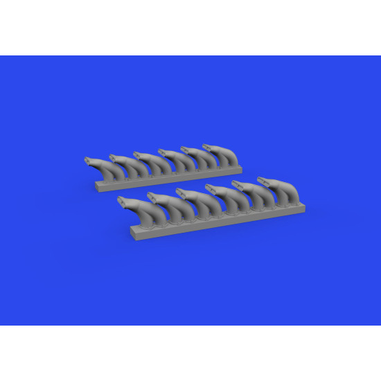 Eduard 648958 1/48 P-39 exhaust stacks fishtail PRINT Brassin for Aircraft