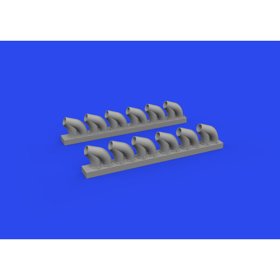 Eduard 648959 1/48 P-39 exhaust stacks rounded PRINT Brassin for Aircraft